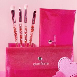 NEW Glamierre Floating Glitter 4 Pc Eye Brush Collection, Pink Luxe